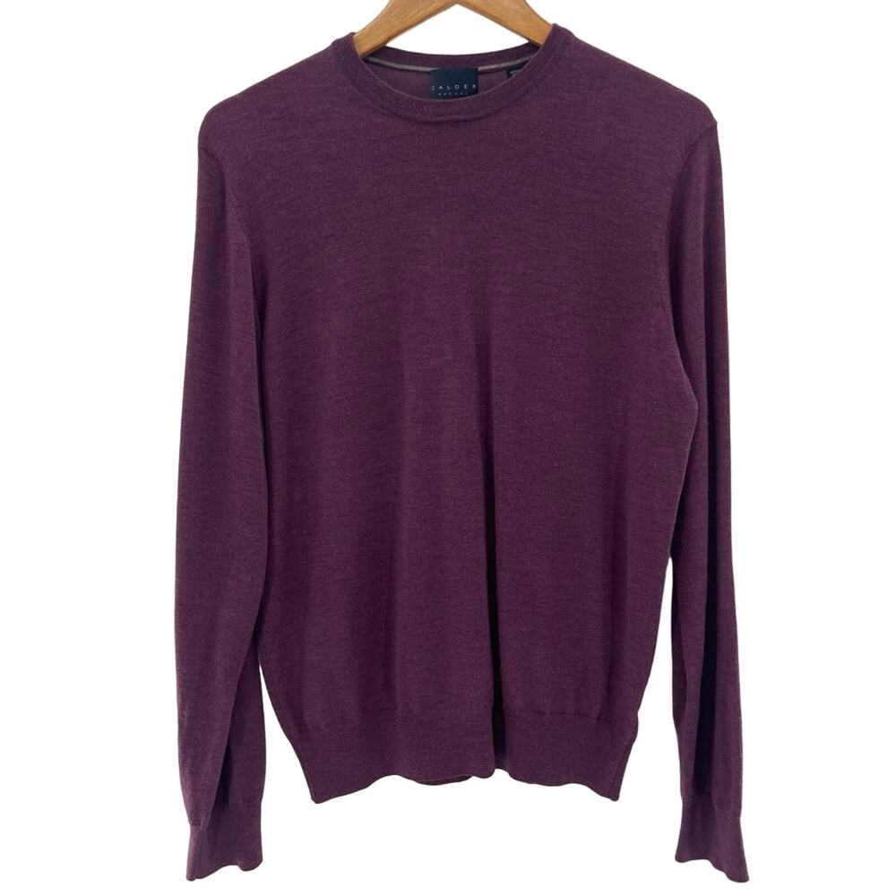 Calder Carmel Men’s 100% Merino Wool Maroon Thin Lightweight Sweater Size Medium